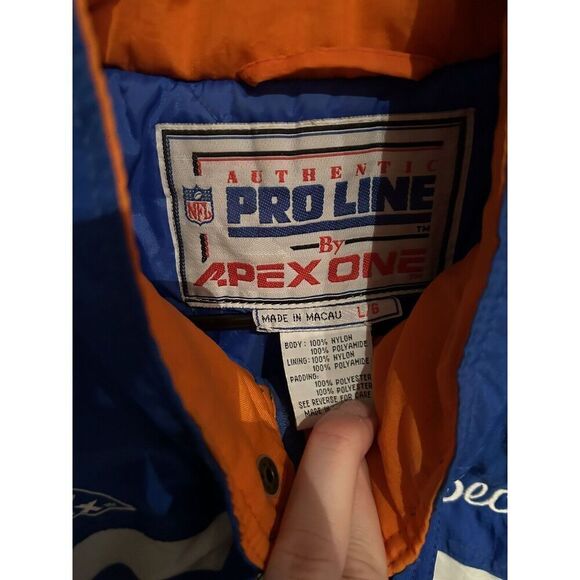 Vintage Apex One Pro Line NFL Denver Bronco 1/2 Zip Jacket Coat Mens Large FLAW - Picture 6 of 15
